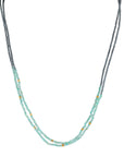Grey Seed Bead and Amazonite Double Necklace - Peridot Fine Jewelry - Debbie Fisher