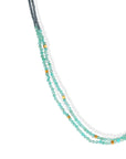Grey Seed Bead and Amazonite Double Necklace - Peridot Fine Jewelry - Debbie Fisher