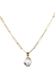 Herkimer "Diamond" Quartz Pendant with 22K Gold Bale - Peridot Fine Jewelry - Rosanne Pugliese