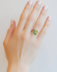 Horizontal London Blue Topaz Baguette Mini Gem Ring - Peridot Fine Jewelry - Rosanne Pugliese