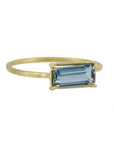 Horizontal London Blue Topaz Baguette Mini Gem Ring - Peridot Fine Jewelry - Rosanne Pugliese