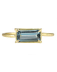 Horizontal London Blue Topaz Baguette Mini Gem Ring - Peridot Fine Jewelry - Rosanne Pugliese