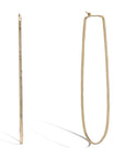 "Kent" Gold Long Oval Profile Hammered Hoops - Peridot Fine Jewelry - Sarah Macfadden