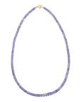 Large Graduated Faceted Tanzanite Beaded Necklace - Peridot Fine Jewelry - Zahava