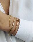 "Laura" 14K Gold Signature Clasp Forged Bracelet - Peridot Fine Jewelry - Sarah Macfadden