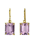 Lavender Amethyst Emerald Cut Earrings - Peridot Fine Jewelry - Rosanne Pugliese