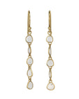 Linear Polki Diamond Slice "Dancing Leaves" Earrings - Peridot Fine Jewelry - Kothari