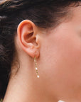 Linear Polki Diamond Slice "Dancing Leaves" Earrings - Peridot Fine Jewelry - Kothari