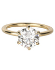 Live 18K 6-Prong 2.03ct Lab Grown Round Brilliant Cut Diamond Ring - Peridot Fine Jewelry - Mark Patterson