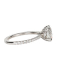 Live Platinum Prong-Set 2.09ct Lab Grown Round Brilliant Cut Diamond Ring with Pave Diamond Band and Prongs - Peridot Fine Jewelry - Mark Patterson
