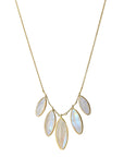 Marquise Moonstone Petite Fringe "Petals" Necklace - Peridot Fine Jewelry - Kothari