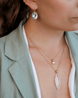 Marquise - Shaped Phantom Quartz Pendant with 22K Gold Wide Bale - Peridot Fine Jewelry - Rosanne Pugliese