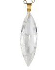 Marquise - Shaped Phantom Quartz Pendant with 22K Gold Wide Bale - Peridot Fine Jewelry - Rosanne Pugliese