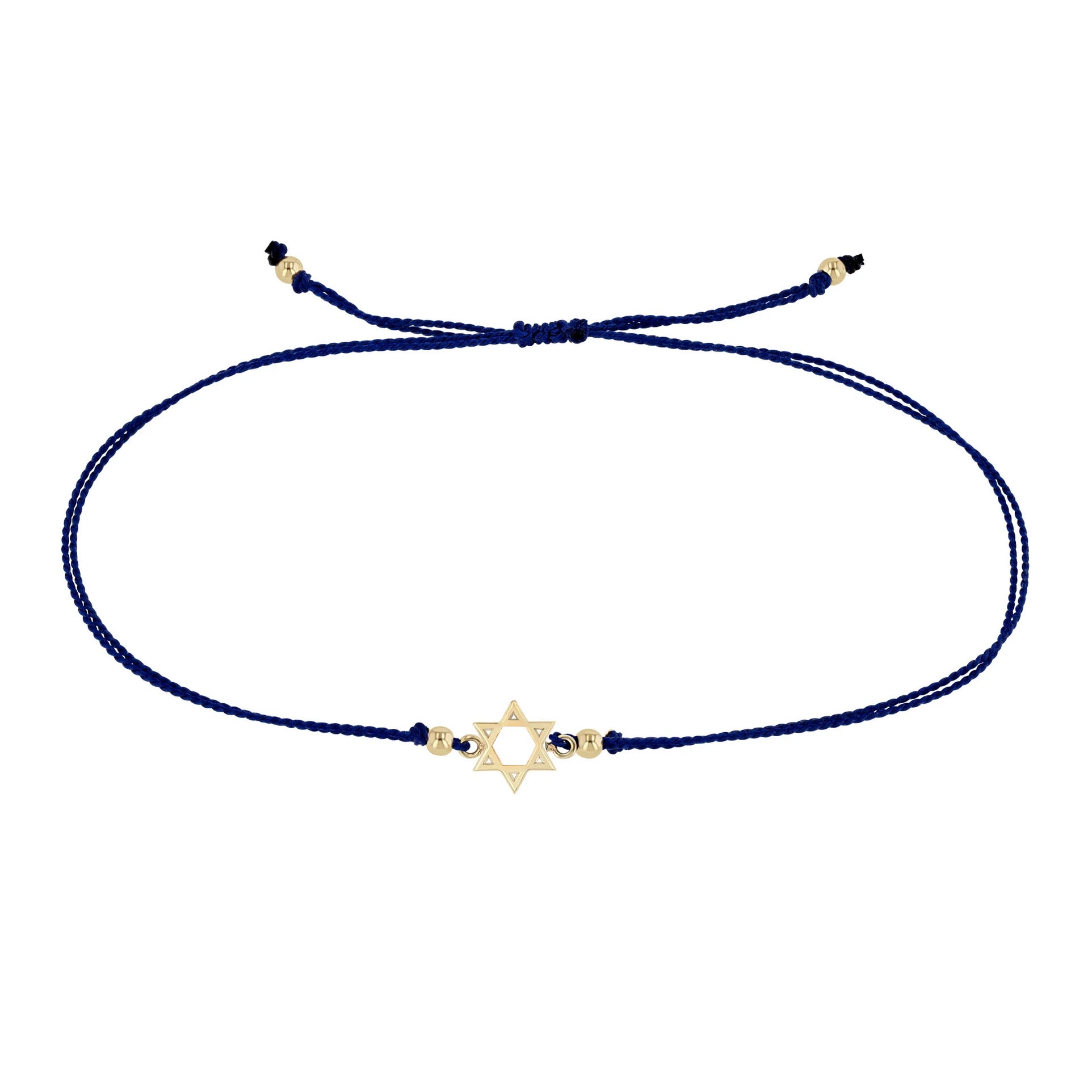 Zoe Chicco Midi Bitty 14K Gold Star of David Cord Bracelet