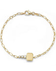 "Mini Catherine Key" Chain Bracelet with Three Diamonds - Peridot Fine Jewelry - Jade Trau