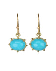 Mini Oval Sleeping Beauty Turquoise Earrings - Peridot Fine Jewelry - Rosanne Pugliese