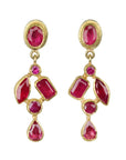 Mixed Faceted Ruby "Mosaic" Earrings - Peridot Fine Jewelry - Petra Class