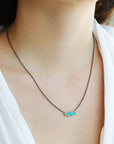 Mixed Metal Australian Opal Doublet Necklace - Peridot Fine Jewelry - Trielle Fine Jewelry
