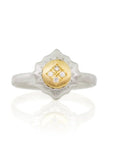 Mixed Metal "East & West Charm" Ring with Diamonds - Peridot Fine Jewelry - Adel Chefridi