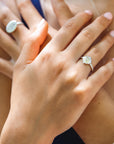 Mixed Metal "East & West Charm" Ring with Diamonds - Peridot Fine Jewelry - Adel Chefridi