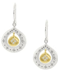 Mixed Silver & Gold "Shooting Star" Diamond Earrings - Peridot Fine Jewelry - Adel Chefridi