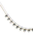 Multi - Drop Bezel - Set Aquamarine Necklace - Peridot Fine Jewelry - Celine Daoust