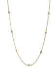 Oval Grey Diamond Bead Station Necklace - Peridot Fine Jewelry - Caroline Ellen