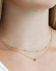 Oval Grey Diamond Bead Station Necklace - Peridot Fine Jewelry - Caroline Ellen