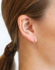 Single Small "Dotted" Oval Click Hoop - SINGLE