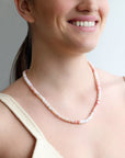 Pink Opal Beaded Necklace - Peridot Fine Jewelry - Zahava