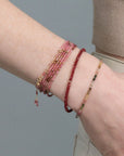 Pink Tourmaline "Confetti" Beaded Wrap Bracelet - Peridot Fine Jewelry - Anne Sportun