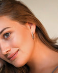 Platinum and 18K Gold Baguette Diamond Hoops - Peridot Fine Jewelry - TAP by Todd Pownell