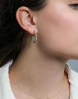 Platinum and 18K Gold Baguette Diamond Hoops - Peridot Fine Jewelry - TAP by Todd Pownell