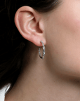 Platinum and 18K Gold Baguette Diamond Hoops - Peridot Fine Jewelry - TAP by Todd Pownell