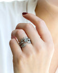 Platinum and Diamond "Antique" Prong - Set Ring - Peridot Fine Jewelry - Cathy Waterman