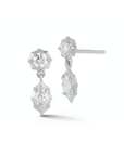 Platinum & Diamond Two Stone "Maverick" Drop Earrings - Peridot Fine Jewelry - Jade Trau