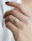 Platinum Emerald Cut Three - Stone Ring Mount - Peridot Fine Jewelry - Mark Patterson