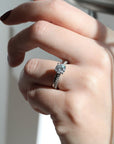 Platinum "Hidden Halo" Mount with Prong - Set Center Stone and Diamond Shoulders - Peridot Fine Jewelry - Mark Patterson
