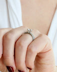 Platinum "Hidden Halo" Mount with Prong - Set Center Stone and Diamond Shoulders - Peridot Fine Jewelry - Mark Patterson