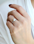 Platinum Prong - Set Ring Mount with Pave Diamond Shoulders and Prongs - Peridot Fine Jewelry - Mark Patterson