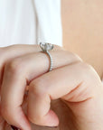 Platinum Prong - Set Ring Mount with Pave Diamond Shoulders and Prongs - Peridot Fine Jewelry - Mark Patterson