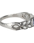 Platinum "Small Garland" Ring with Light Blue Sapphire & Marquise Diamonds - Peridot Fine Jewelry - Cathy Waterman