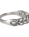 Platinum "Small Garland" Ring with Light Blue Sapphire & Marquise Diamonds - Peridot Fine Jewelry - Cathy Waterman