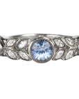 Platinum "Small Garland" Ring with Light Blue Sapphire & Marquise Diamonds - Peridot Fine Jewelry - Cathy Waterman