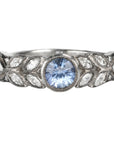 Platinum "Small Garland" Ring with Light Blue Sapphire & Marquise Diamonds - Peridot Fine Jewelry - Cathy Waterman