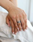 Platinum "Small Garland" Ring with Light Blue Sapphire & Marquise Diamonds - Peridot Fine Jewelry - Cathy Waterman