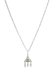Platinum "Small Thorn Berry" Charm with Center Emerald and Diamond Details - Peridot Fine Jewelry - Cathy Waterman