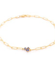 Prong-Set Blue Sapphire Cluster "Festival" Bracelet - Peridot Fine Jewelry - Anne Sportun