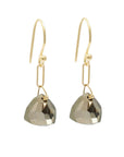 Pyrite and Gold Drop Earrings - Peridot Fine Jewelry - Anne Sportun