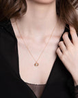 Rose Gold "Topaz Stone Medal" Necklace - Peridot Fine Jewelry - Tiny Om